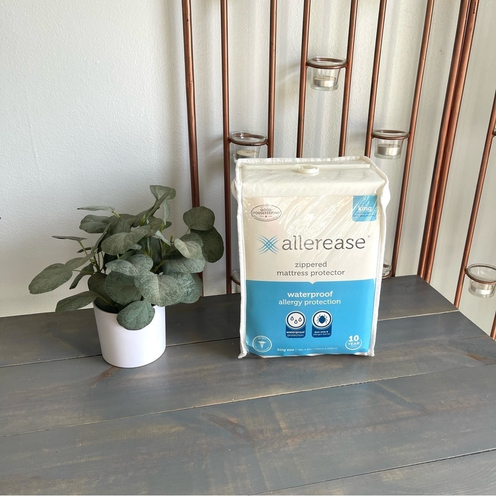 Allerease Zippered Mattress Protector King Size Waterproof Allergy Protection